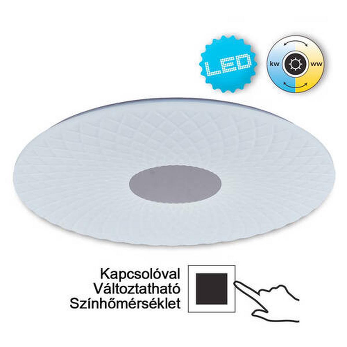 LED-Deckenleuchte Porto Ø 48 cm Rund - Weiß, Design, Kunststoff/Metall (48/8cm) - Näve
