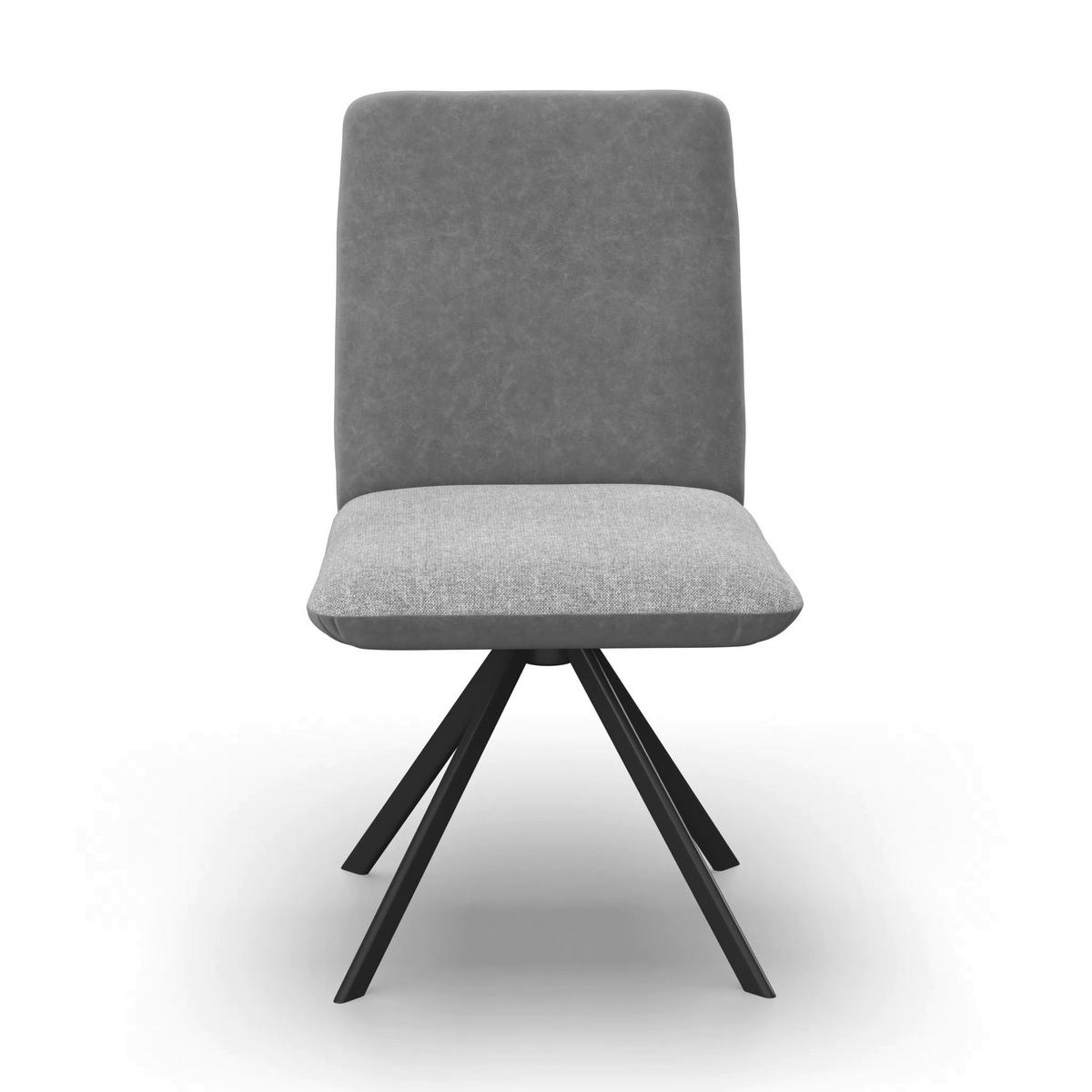 Stuhl Kian Webstoff Grau, B: 46 cm - Schwarz/Grau, Trend, Textil/Metall (46/88/63cm)