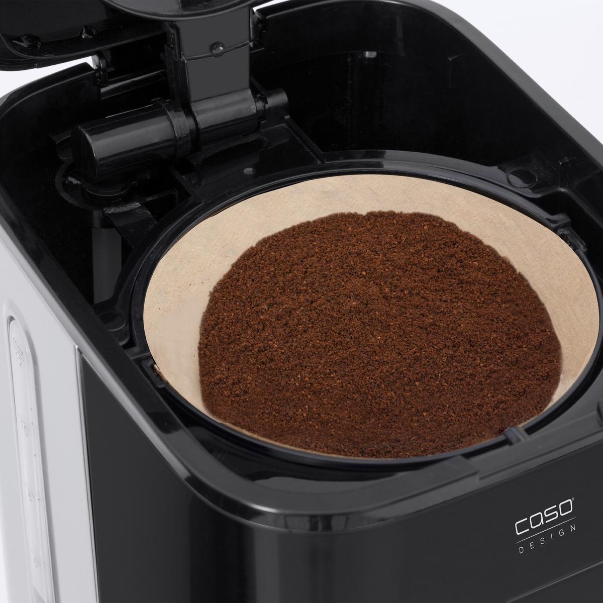 Filterkaffeemaschine 1846 - Silberfarben/Schwarz, Basics, Glas (17/32,5/24,5cm) - CASO Design