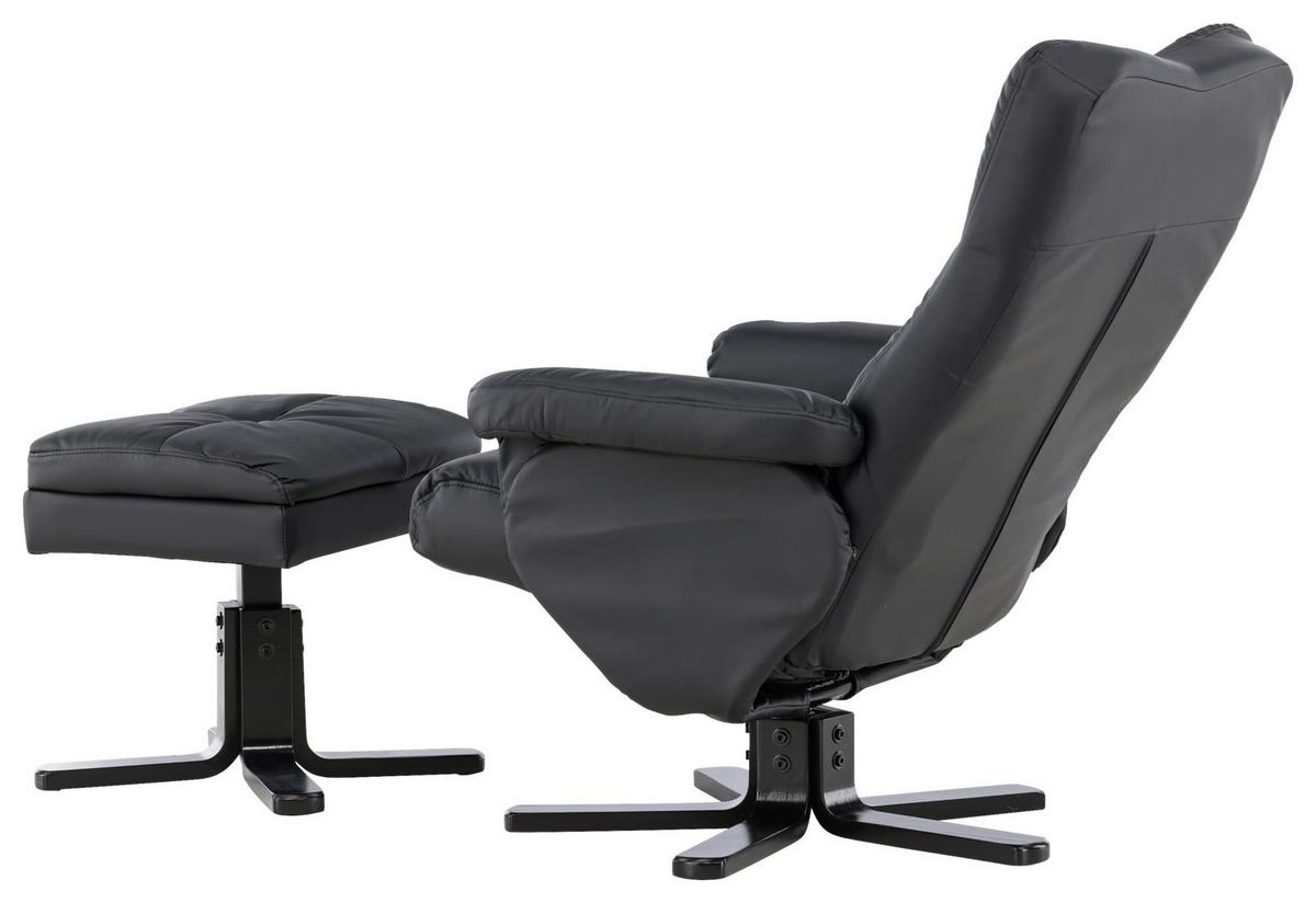 Relaxsesselset Sven - Schwarz, Design, Textil/Metall (78/101/90cm) - Livetastic
