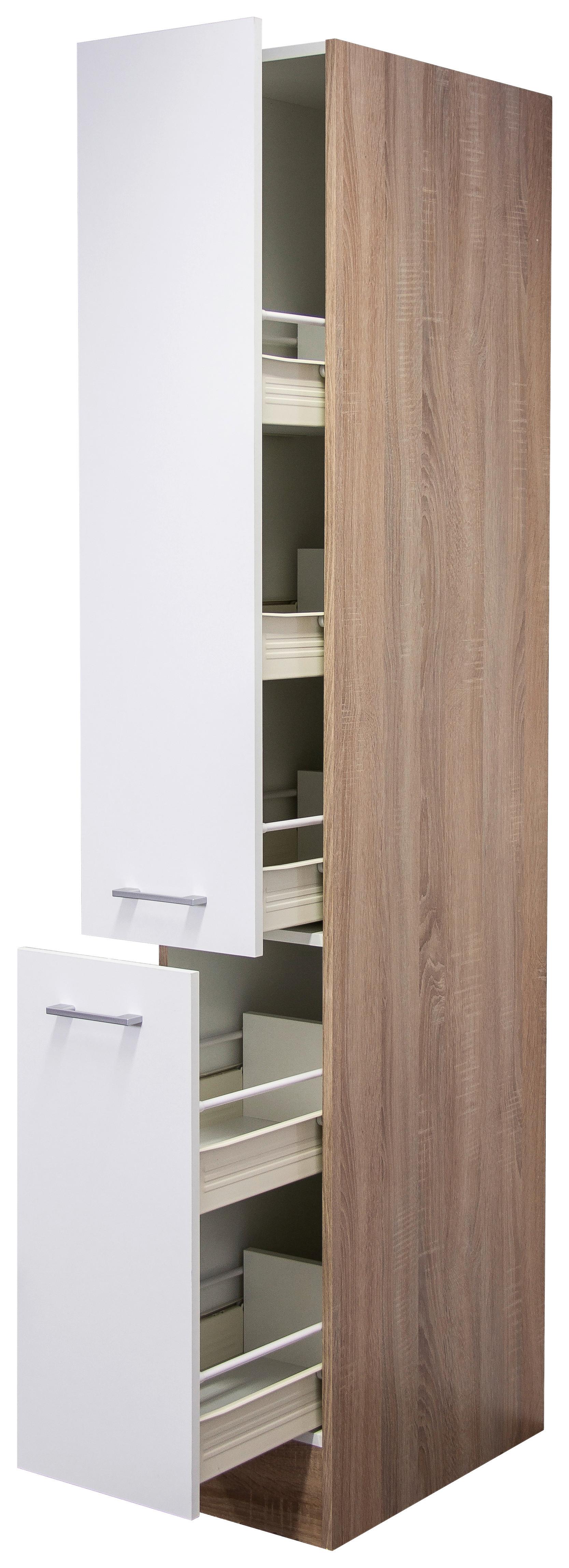 POTRAVINOVÁ SKRINKA SAMOA  AHS 30 - biela/dub sonoma, Konventionell, kompozitné drevo/plast (30/200/57cm)