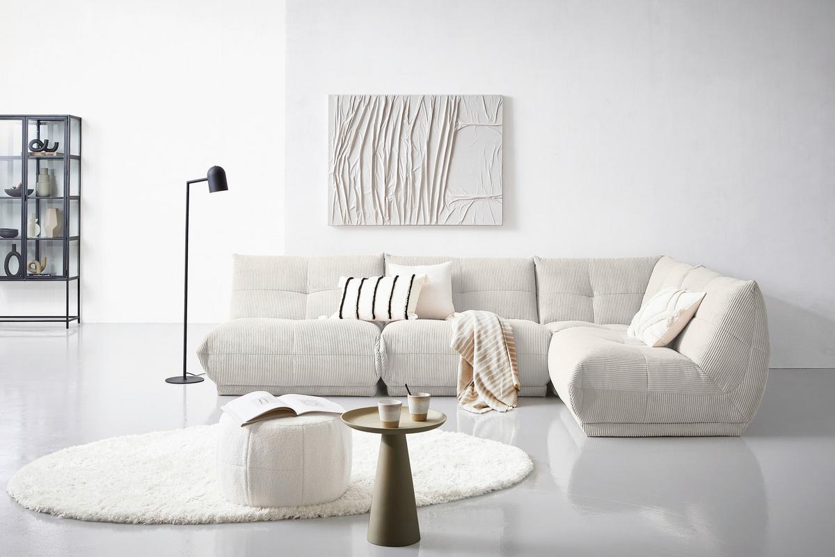 Ecksofa Giselle - Weiß, Trend, Textil (315/210cm) - Livetastic