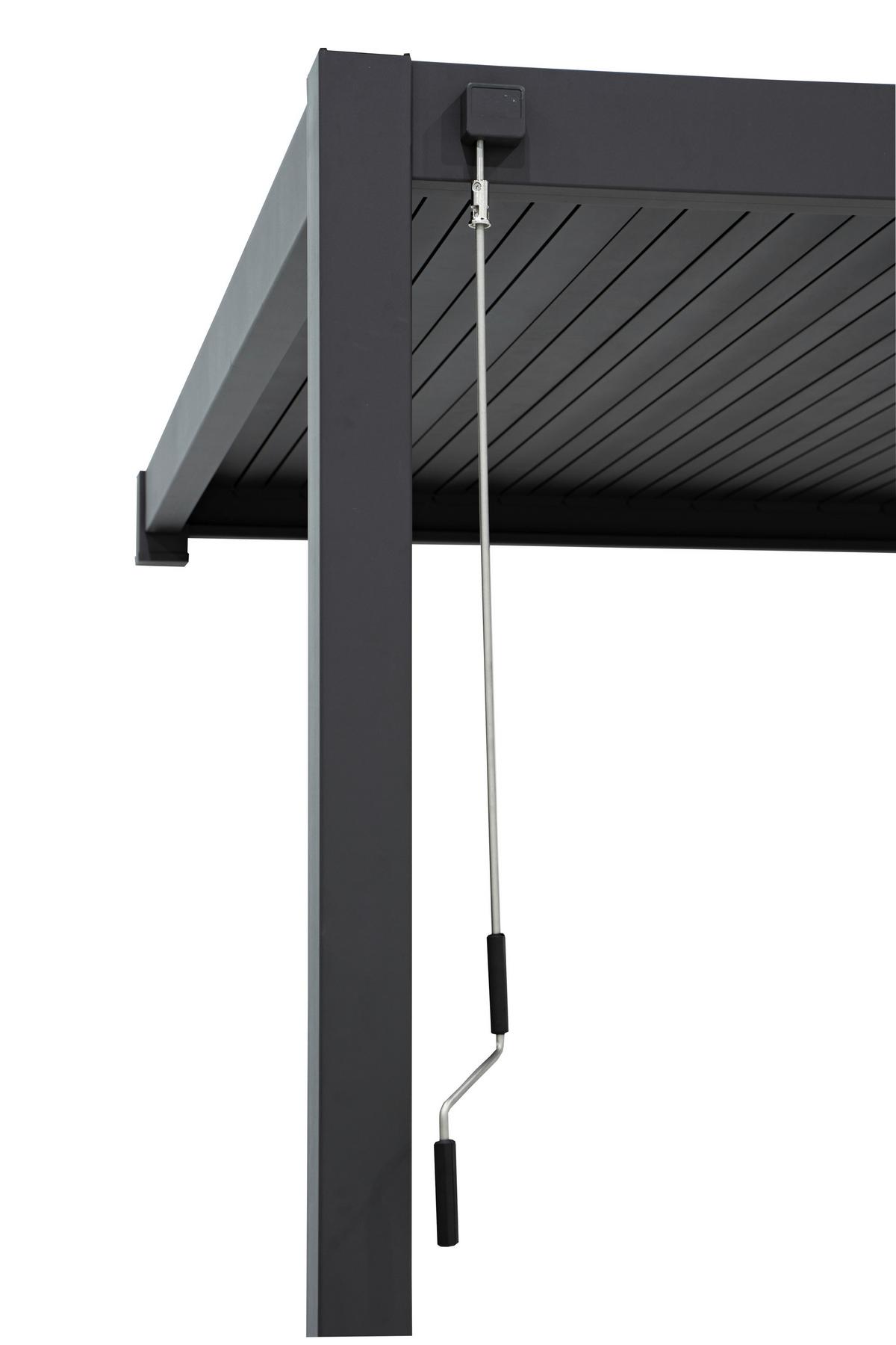 Pergola Deluxe 530x300cm Wandmontage, Anthrazit - Anthrazit, MODERN, Metall (530/250/300cm) - Gardenson