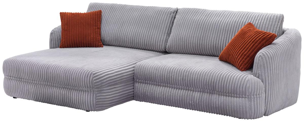 Ecksofa Lush, Grau Schenkel: 161x284 cm - Terracotta/Schwarz, Design, Textil (161/284cm) - Livetastic