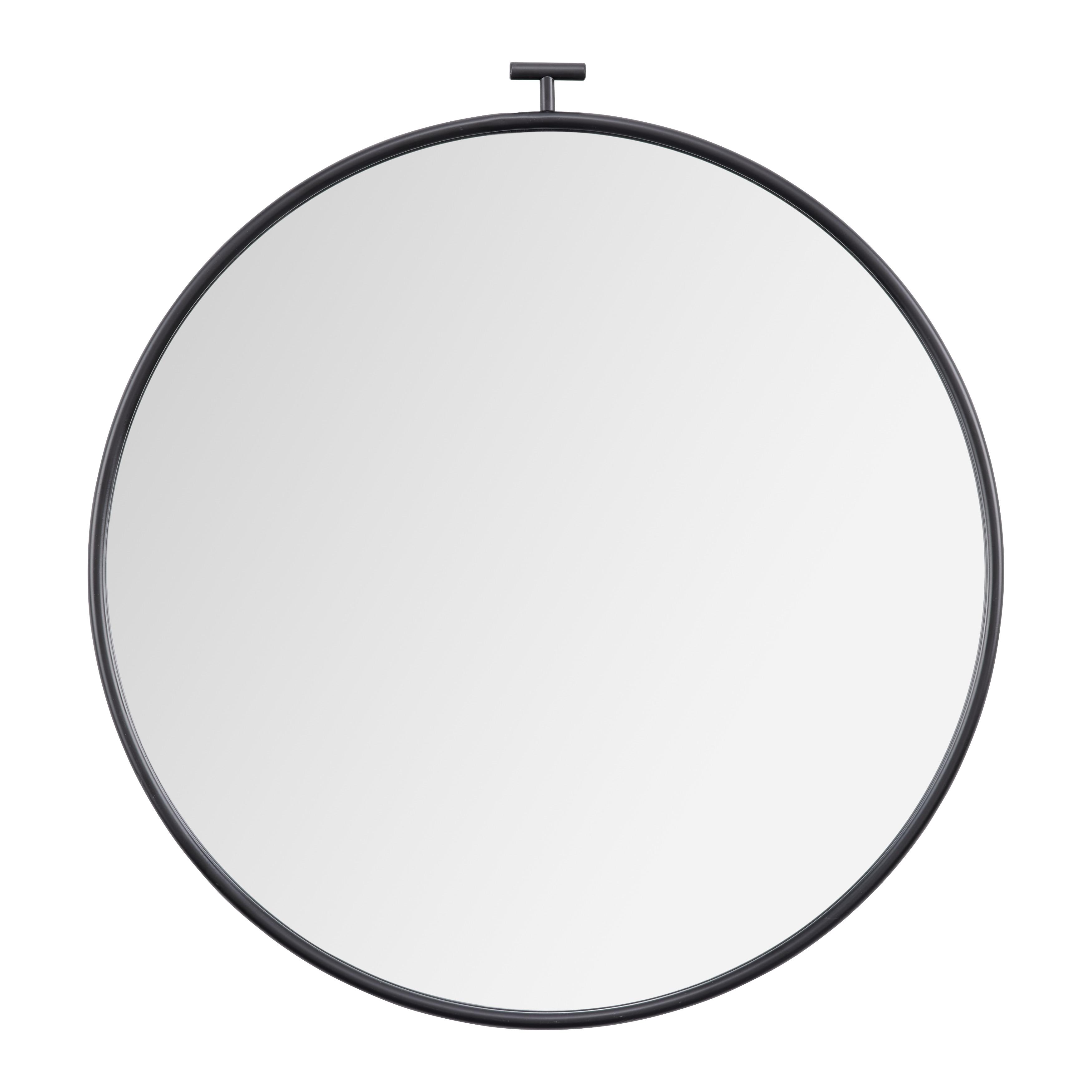 Zrkadlo MEO čierny rám - čierna, Modern, kov/sklo (60/63/2cm) - Bessagi Home
