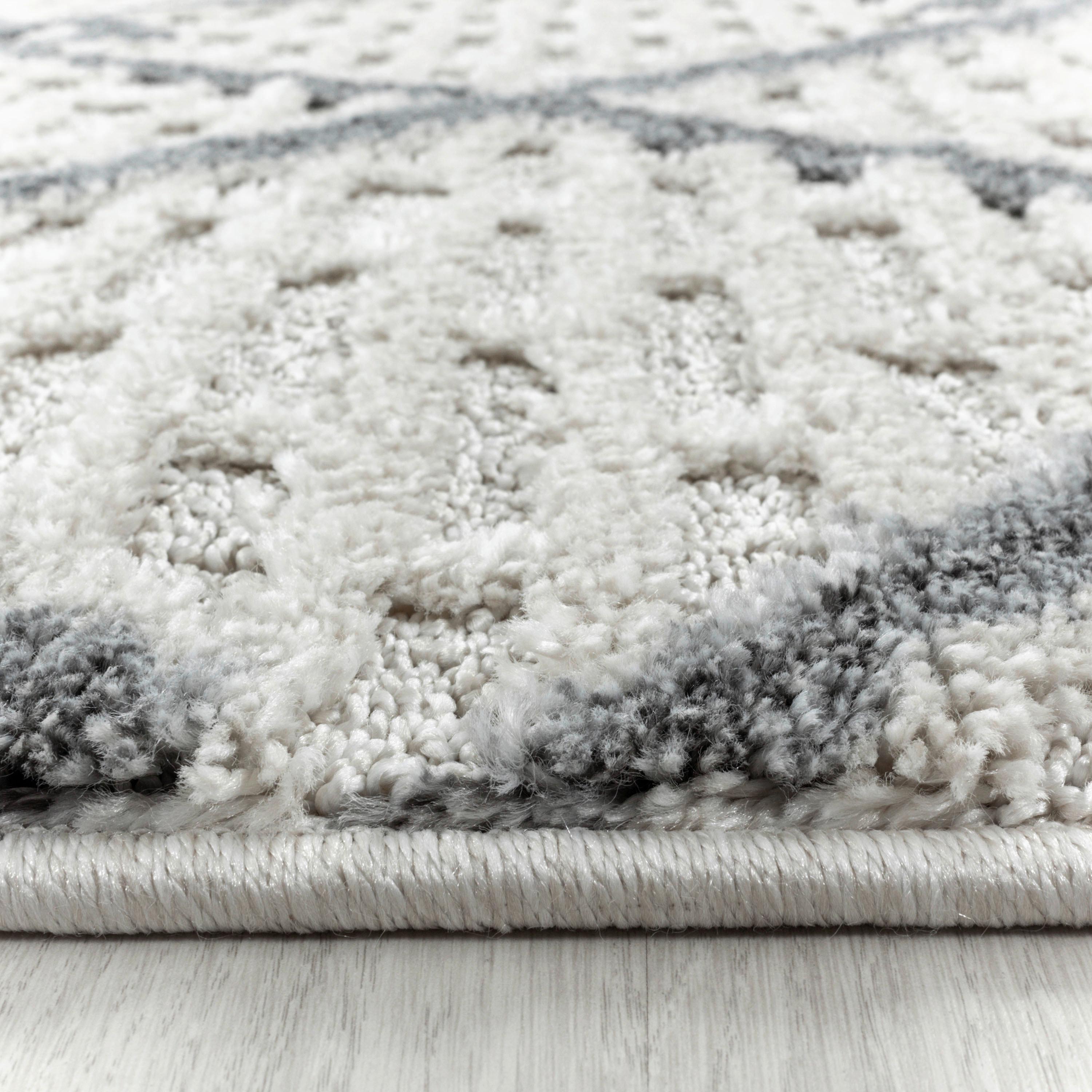 Webteppich Creme/Grau Pisa Rund Ø 120 cm - Creme, KONVENTIONELL, Textil (120/120cm)