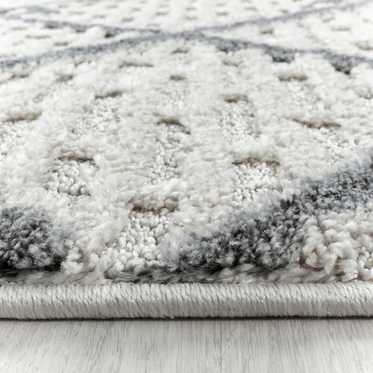 Webteppich Creme/Grau Pisa 80x150 cm - Creme, KONVENTIONELL, Textil (80/150cm)