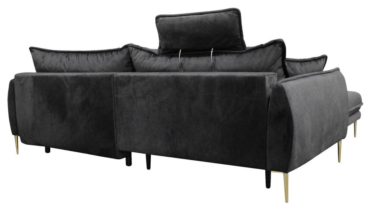 Ecksofa Whisper Anthrazit S: 196x264cm - Anthrazit/Goldfarben, Design, Textil (196/264cm) - MID.YOU