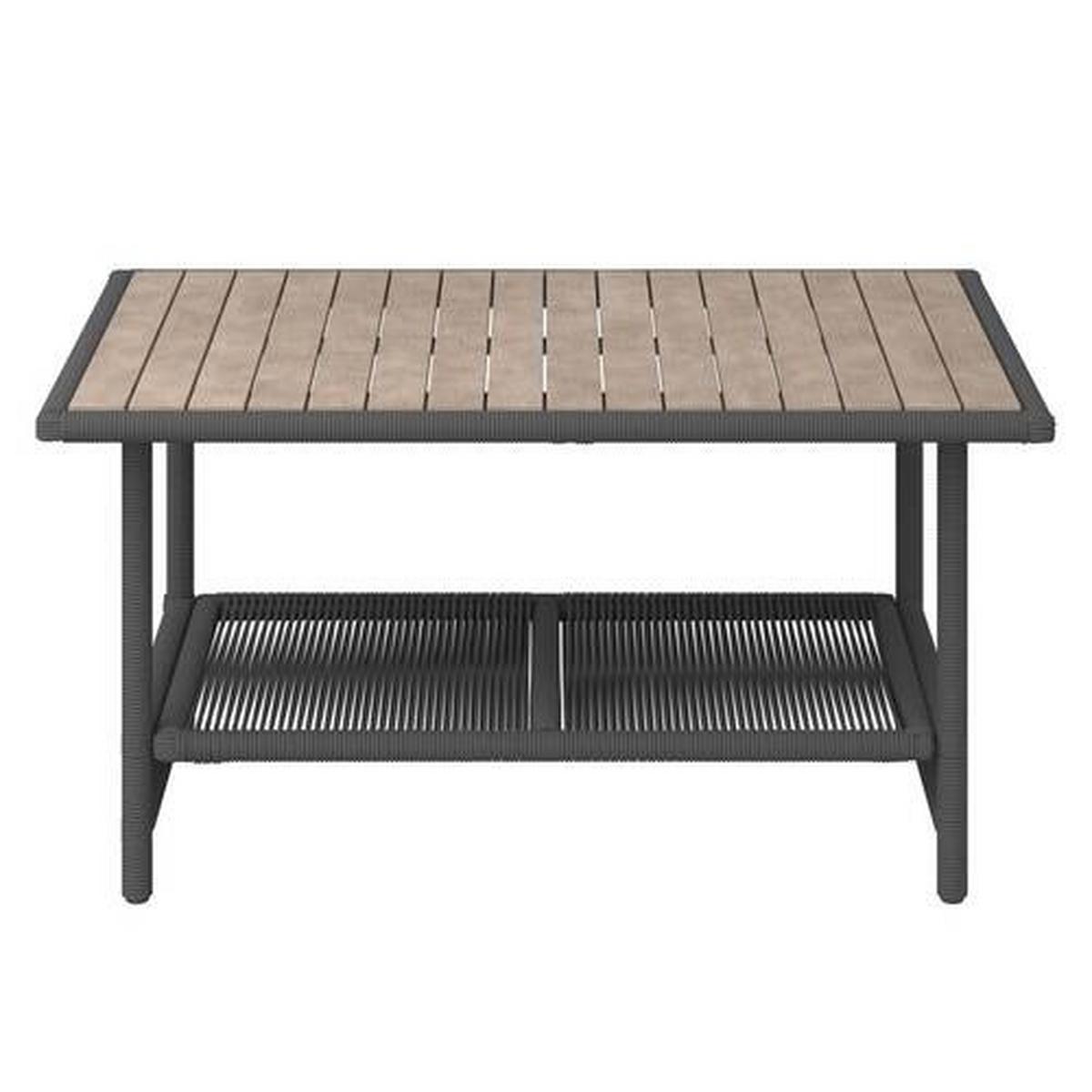 Záhradná sedacia súprava MALIA - farba akácie/svetlosivá, Modern, kov/drevo (146/60/72cm) - Bessagi Garden