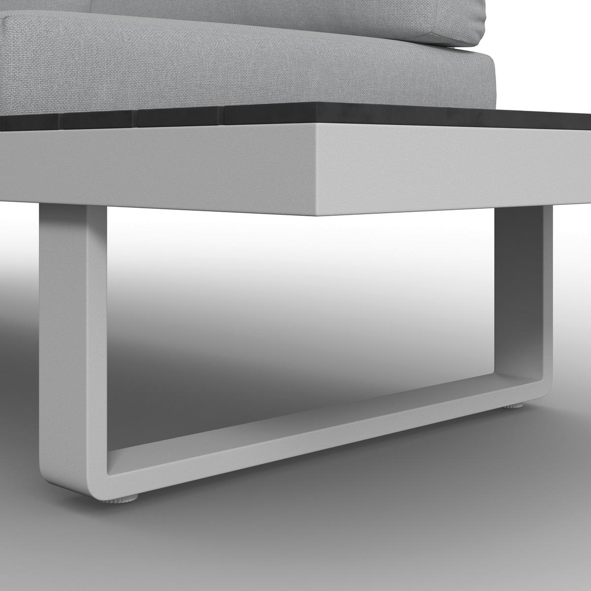 JEDÁLENSKÁ TERASOVÁ SÚPRAVA LEANDRA - biela/svetlosivá, Modern, kov/textil (288/253cm) - Bessagi Garden