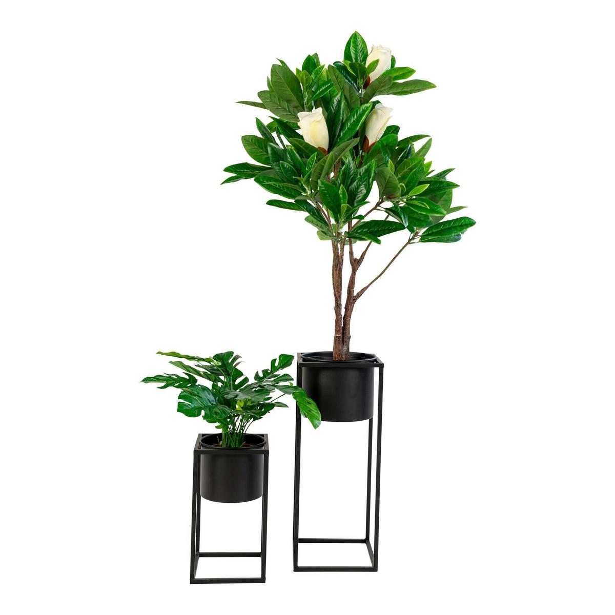 ÜBERTOPF-SET Marla Schwarz 2-teilig - Schwarz, Design, Metall