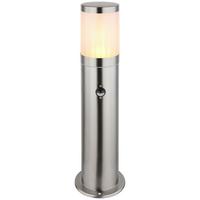 Außenleuchte Xeloo 60 Watt Edelstahl Bodenmontage - Silberfarben/Opal, Basics, Kunststoff/Metall (14/50cm) - Globo
