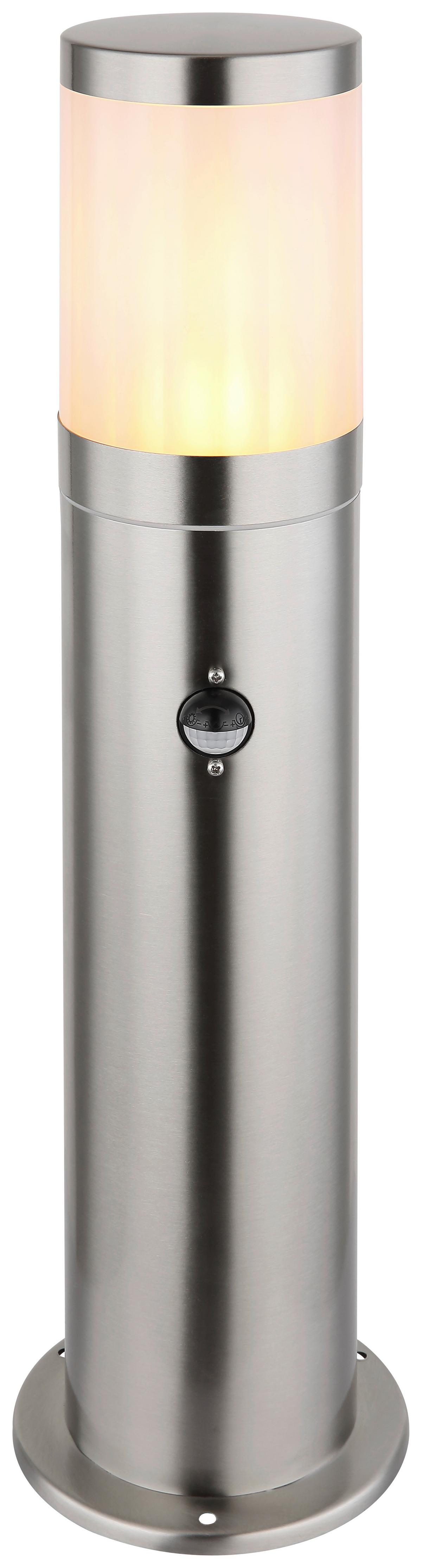 Außenleuchte Xeloo 60 Watt Edelstahl Bodenmontage - Silberfarben/Opal, Basics, Kunststoff/Metall (14/50cm) - Globo