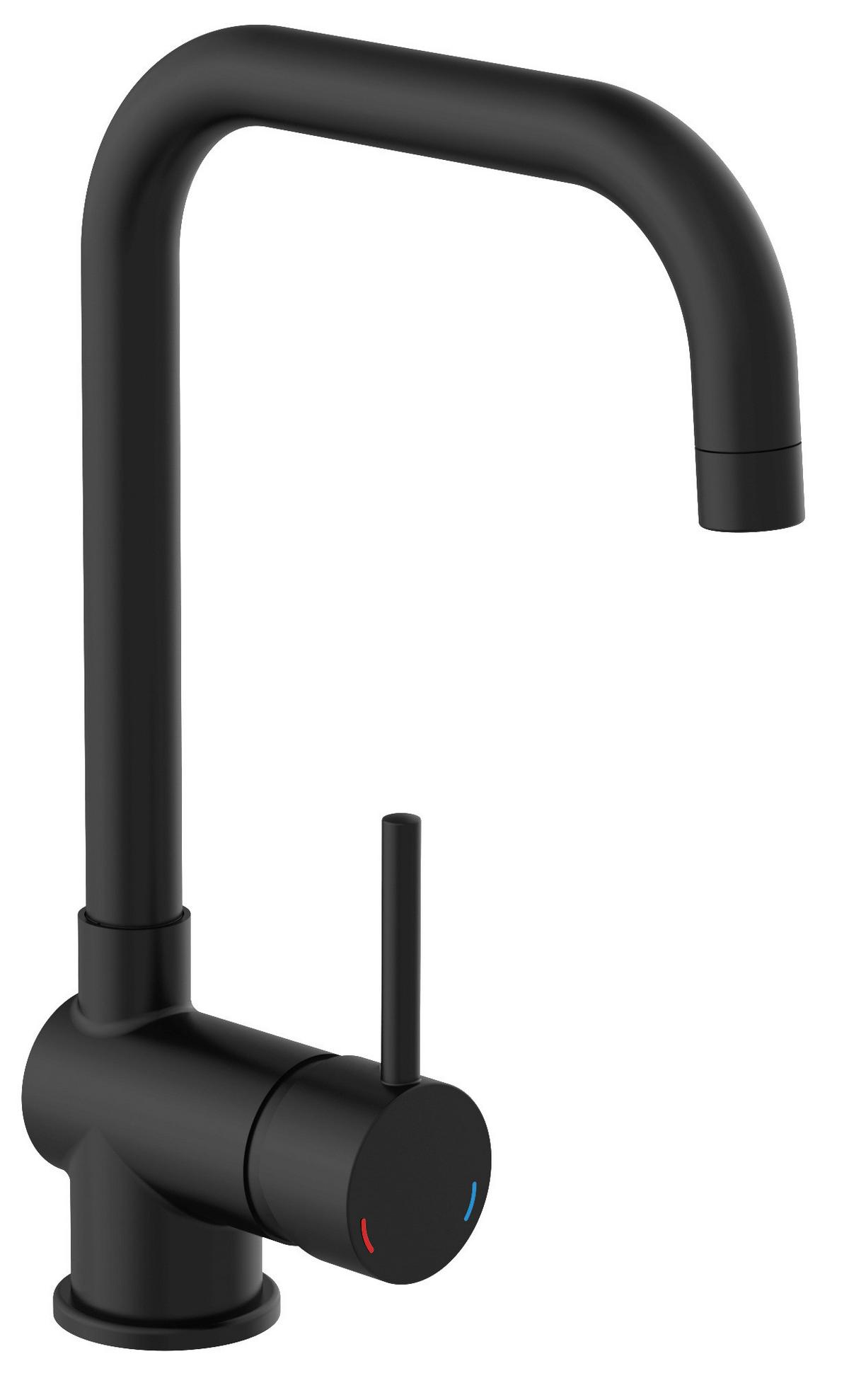 Küchenarmatur Futura C Schwarz Schwenkbar Hochdruck - Schwarz, Basics, Metall (5,5/33,0/23,0cm)