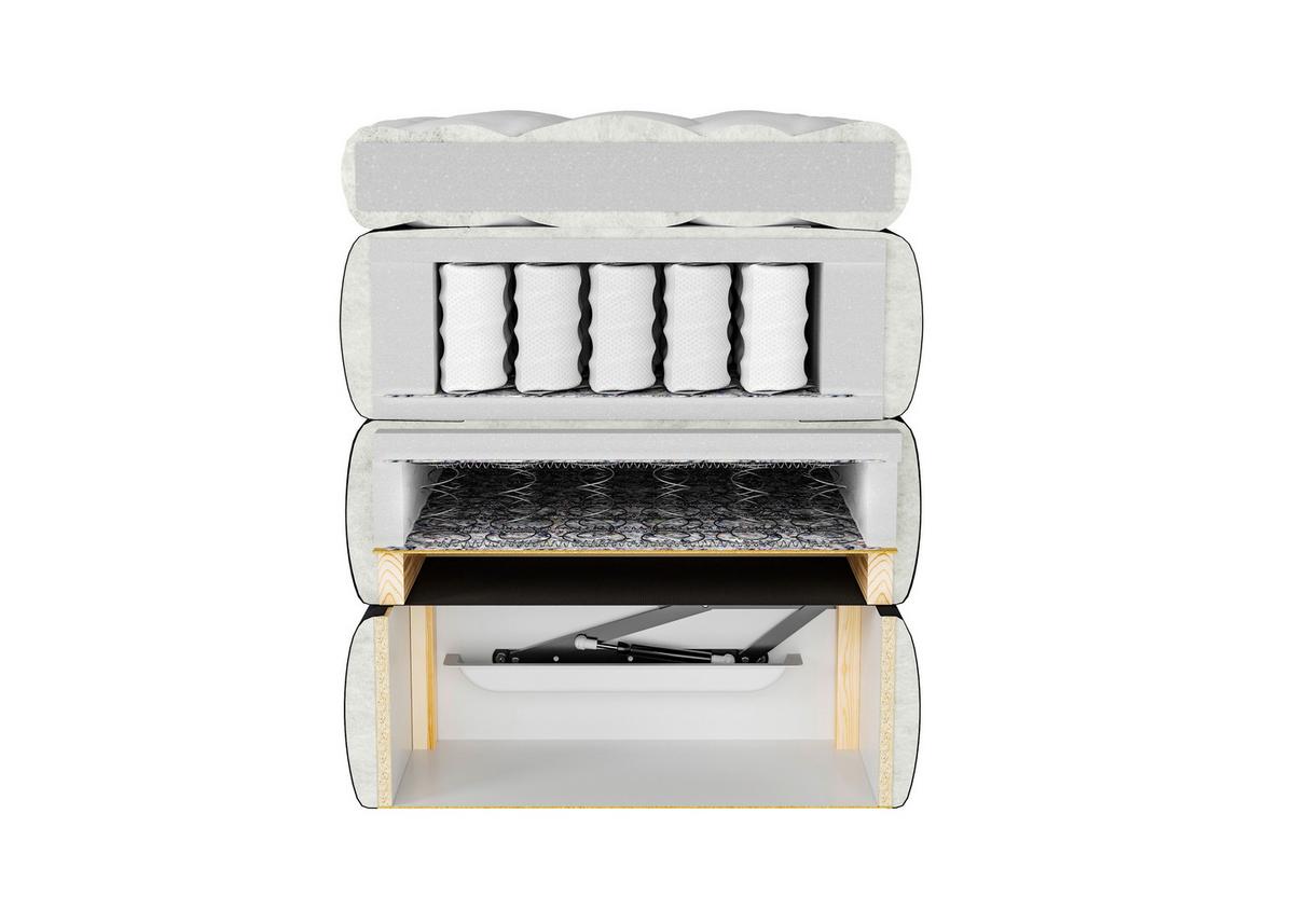 Boxspringbett Swing Anthr. H3xh4 200x220cm - Anthrazit, Design, Textil (200/220cm) - MID.YOU