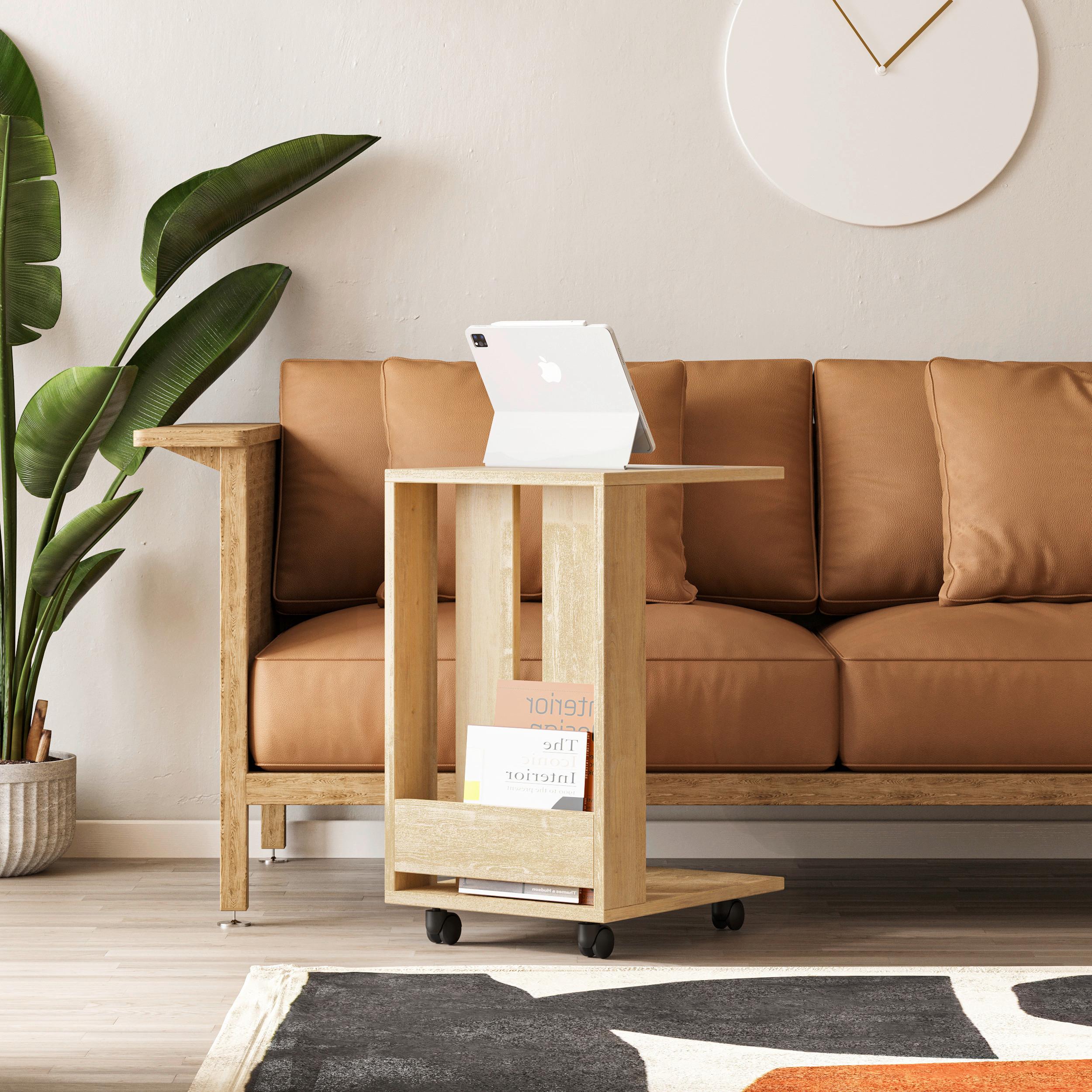Beistelltisch Edi Beistelltisch - Eichefarben, Design, Holzwerkstoff/Kunststoff (37/45/60cm) - Livetastic