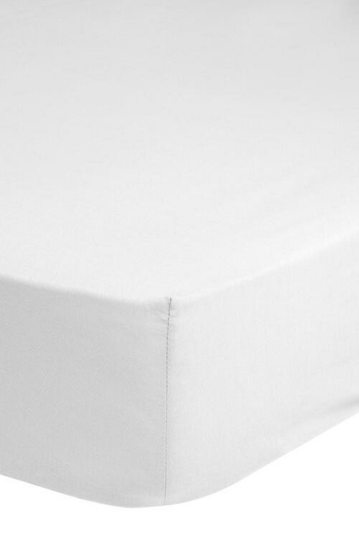 Spannleintuch Jersey Weiß 200x220 Cm Baumwolle - Weiß, Basics, Textil (200/220cm) - MID.YOU