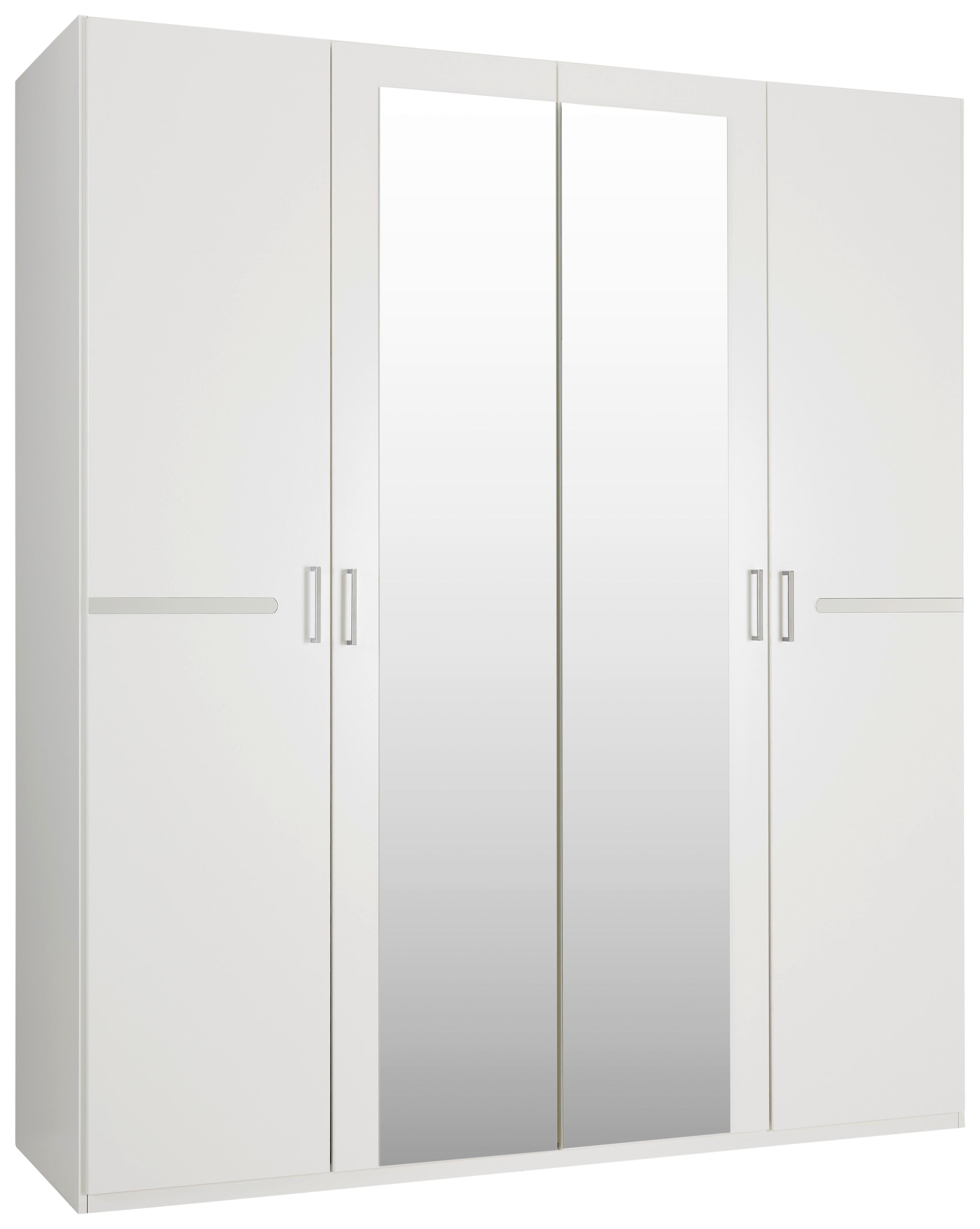 Skriňa s otočnými dverami ANNA, šírka 180 cm - biela/chrómová, Konventionell, kompozitné drevo/plast (180/210/58cm) - Mömax