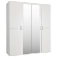 Skriňa s otočnými dverami ANNA, šírka 180 cm - biela/chrómová, Konventionell, kompozitné drevo/plast (180/210/58cm) - Mömax