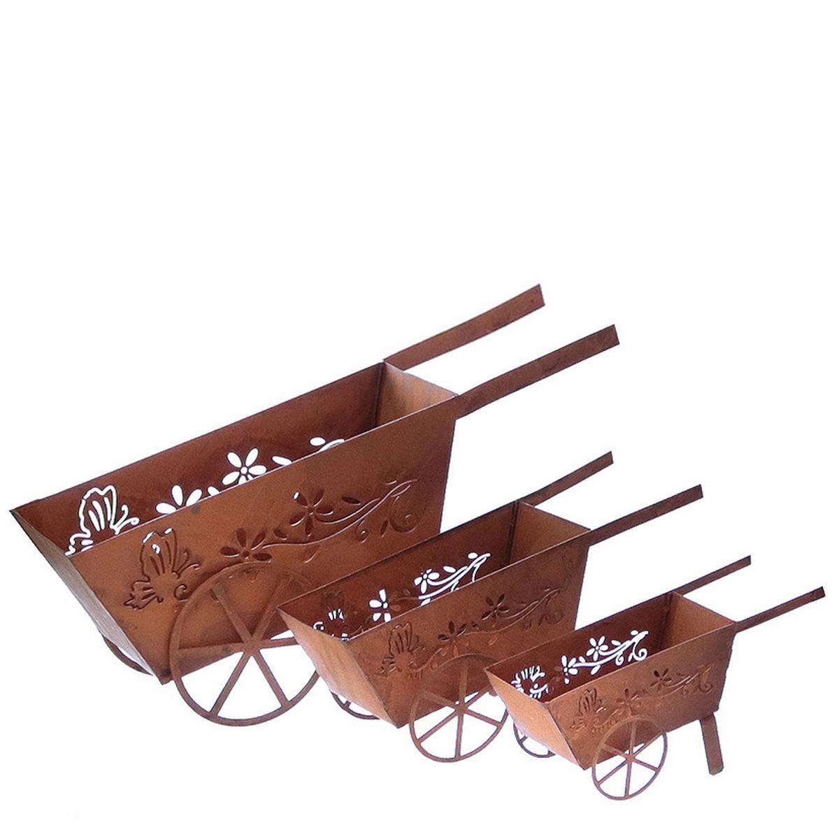 Dekowagen Antonella - Rostfarben, KONVENTIONELL, Metall (30/10/8cm) - Luca Bessoni