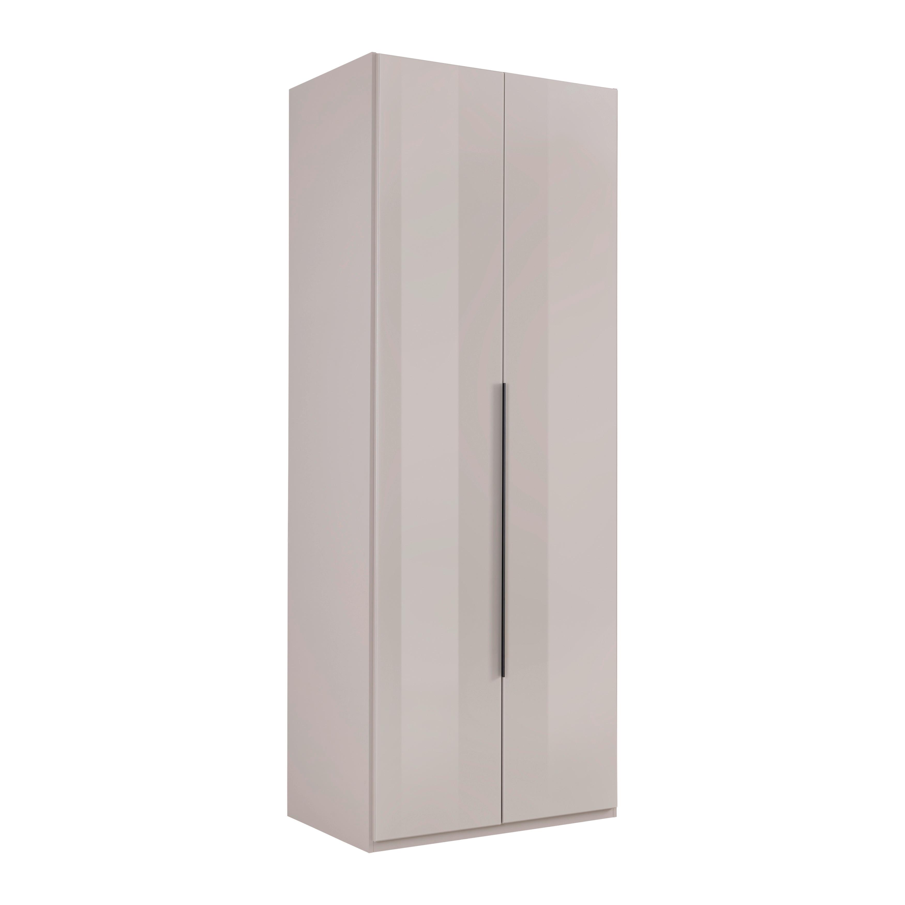 Šatníková skriňa NEW YORK - čierna/sivá, Konventionell, kov/kompozitné drevo (90/236/58cm)