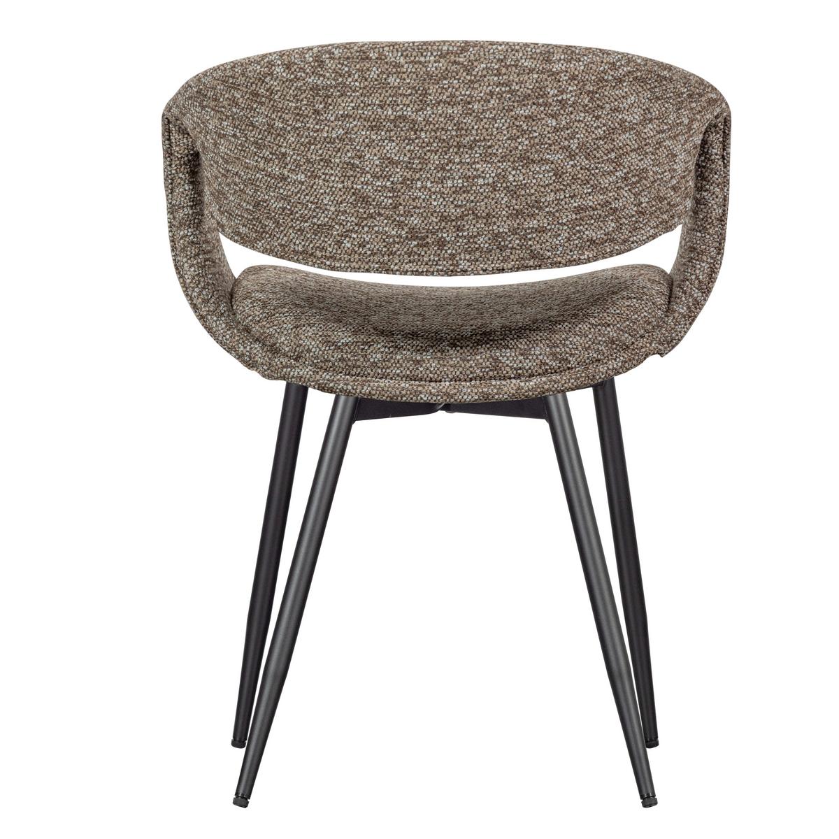 Armlehnstuhl-Set Yossi Braun/Schwarz B: 57cm - Schwarz/Braun, MODERN, Textil/Metall (57/78/57cm) - Livetastic
