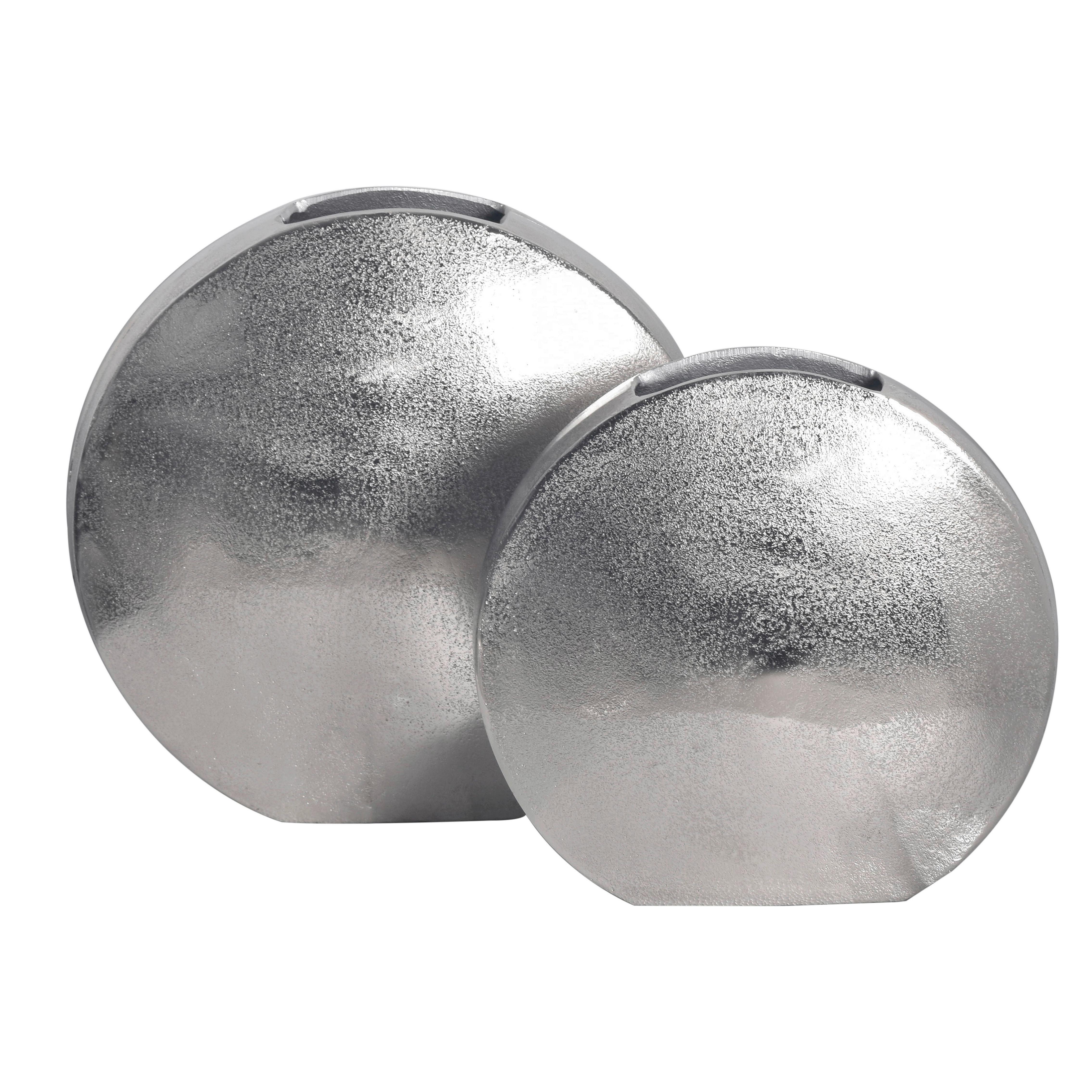 Dekovase 2er Set Silberfarben B: 35 Cm - Silberfarben, Design, Metall (35/34/13,5cm) - Livetastic