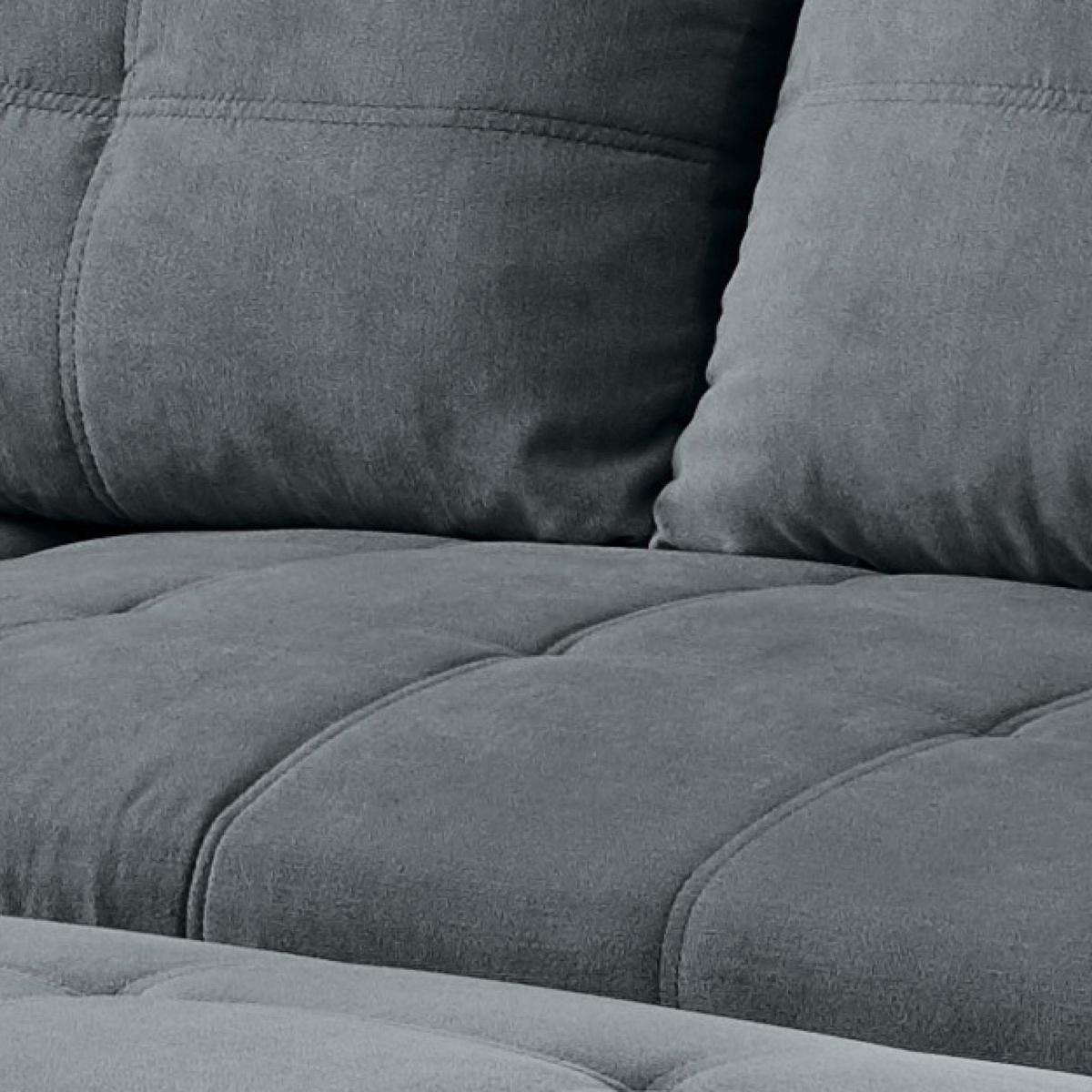 Ecksofa Inkl. Kissen + Hocker Lea, Polyester-Nylon - Anthrazit/Schwarz, Basics, Holzwerkstoff/Textil (176/248cm) - MID.YOU