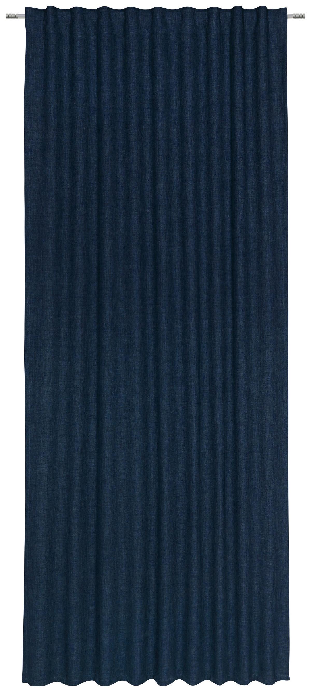 HOTOVÝ ZÁVĚS LEO, 135/255cm, tm.modrá - tmavě modrá, textil (135/255cm) - Premium Living