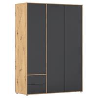 Drehtürenschrank Nabila Grau Eiche Artisan Dek. - Eiche Artisan/Grau, MODERN, Holzwerkstoff (140/194/53cm) - Rauch Möbel