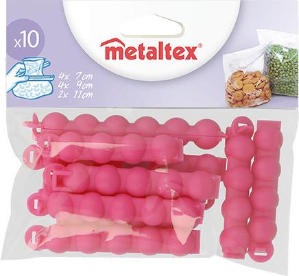 Tasakzáró Csipeszek 10db - műanyag (14.5/15/2.6cm) - Metaltex