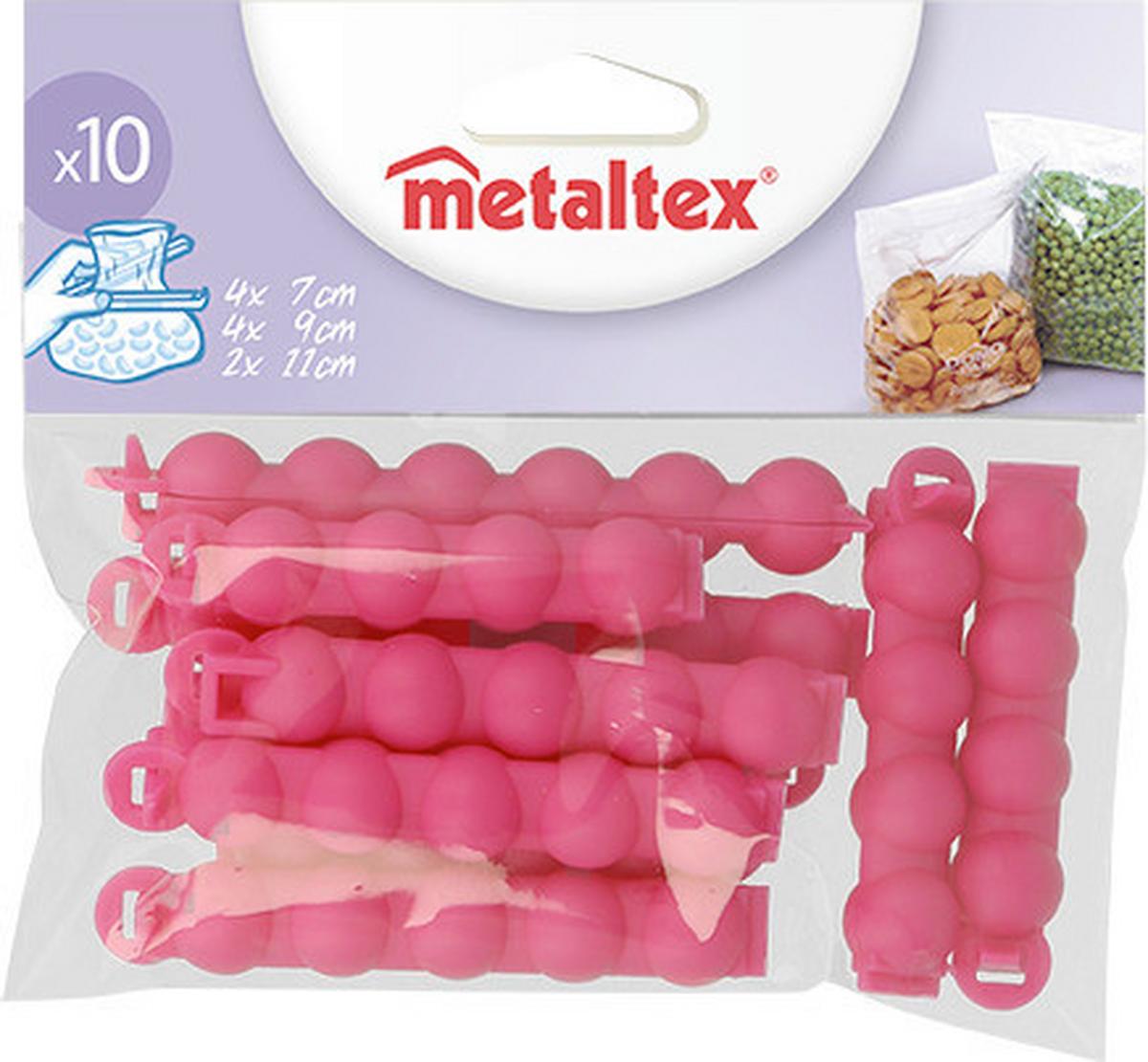 Tasakzáró Csipeszek 10db - műanyag (14.5/15/2.6cm) - Metaltex