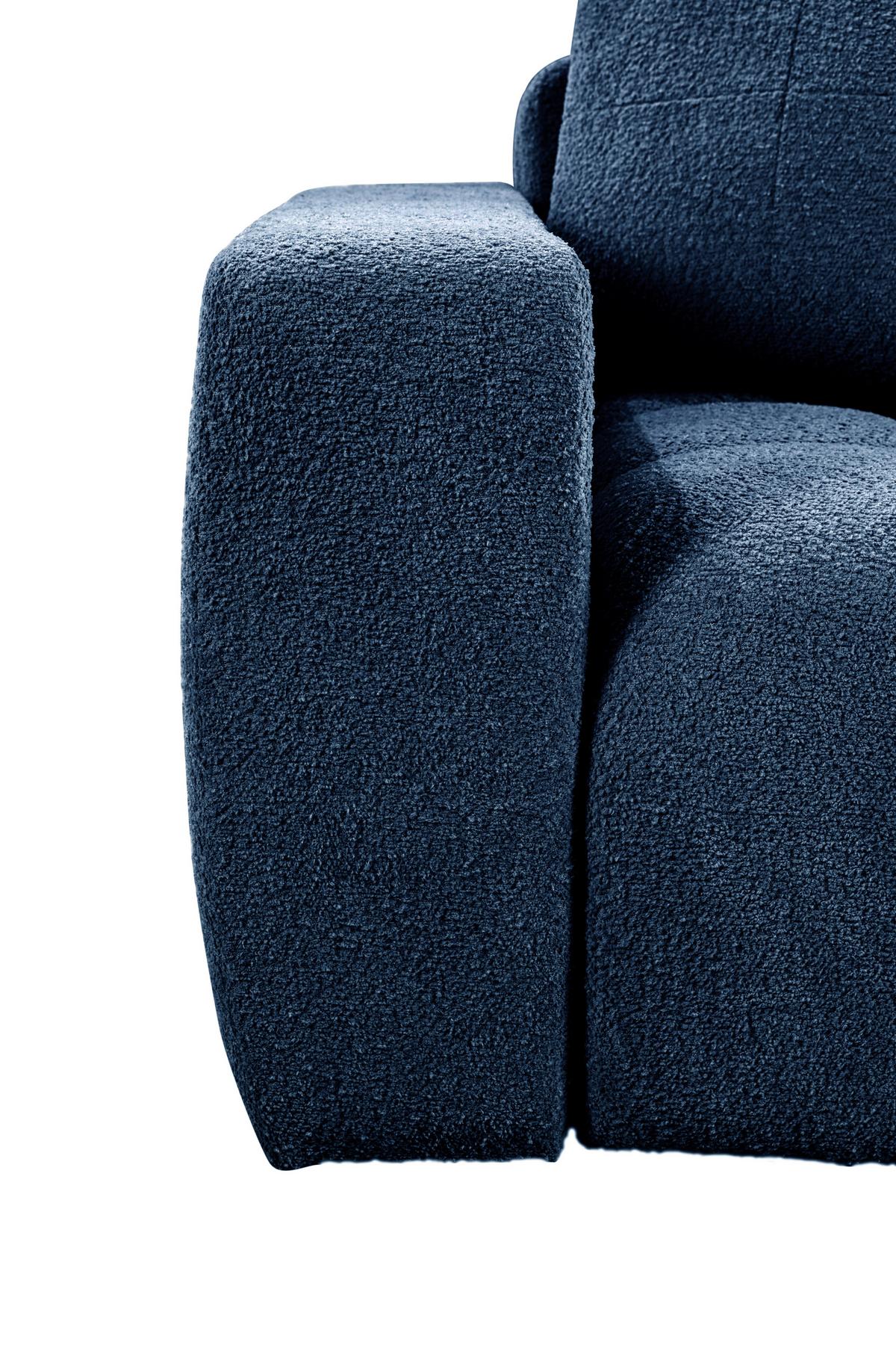 Schlafsofa Cloud Blau B: 250 cm - Blau/Schwarz, Basics, Textil (250/86/140cm) - Livetastic