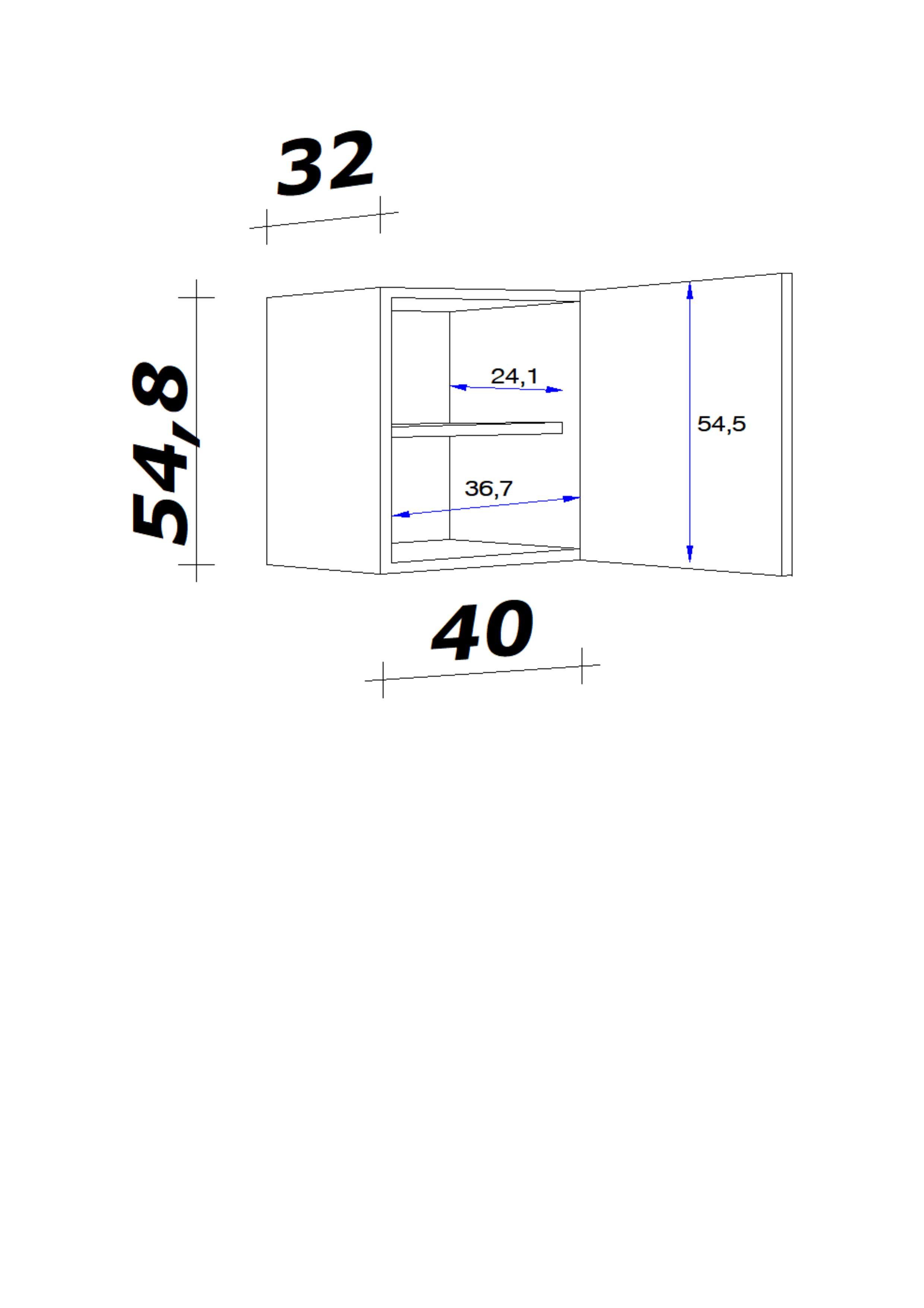 Kuchynská skrinka VENEZIA - VALERO biela 40cm - biela s vysokým leskom/farba ušľachtilej ocele, Modern, kov/kompozitné drevo (40/54,8/32cm) - FlexWell