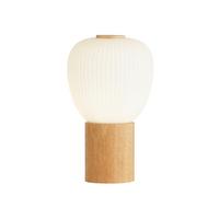 Led-tischleuchte Eu31410-1na - Weiß, Natur, Glas/Holz (14.5/14.5/25cm)