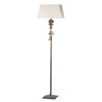 Stehleuchte 4848/pt - Schwarz/Weiß, Natur, Textil/Stein (45/25/170cm)