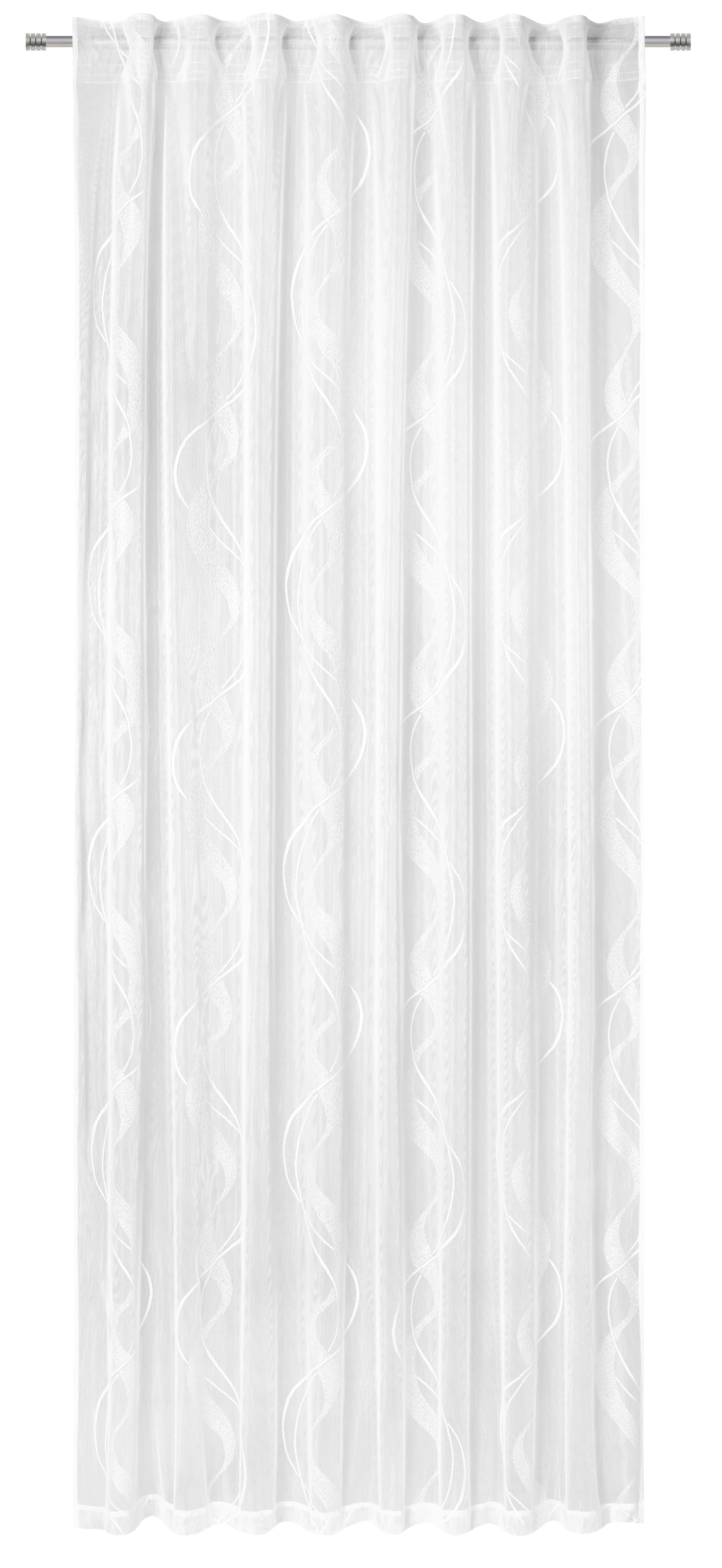 HOTOVÝ ZÁVĚS WAVE - bílá, Romantický / Rustikální, textil (140/245cm) - Mömax