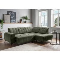 Ecksofa Sano, Grün S: 261x200 cm - Schwarz/Grün, MODERN, Textil (261/200cm) - Livetastic