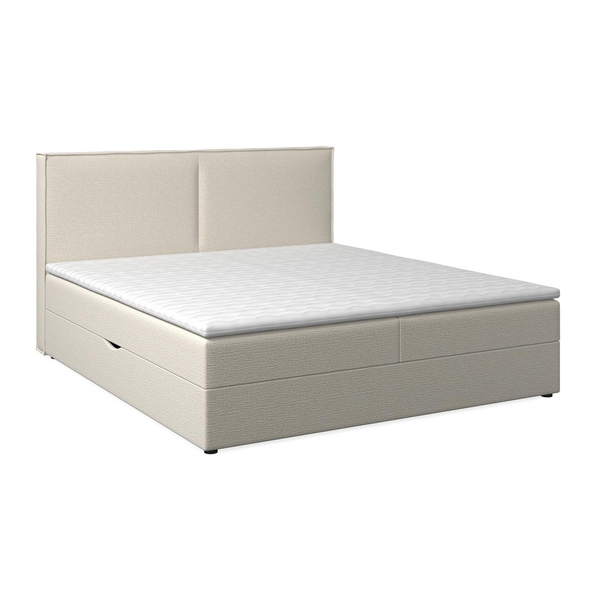 Boxspringová postel IMOLA 180x200, krémová - černá/krémová, Moderní, dřevo/textil (180/200cm) - Bessagi Home