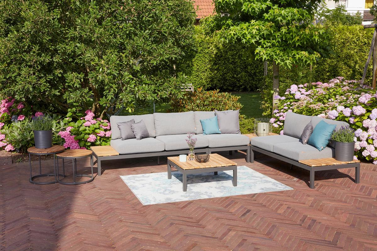 Loungesessel Aus Aluminium Mit Kissen - Anthrazit, MODERN, Metall (70/70/84cm) - Siena Garden