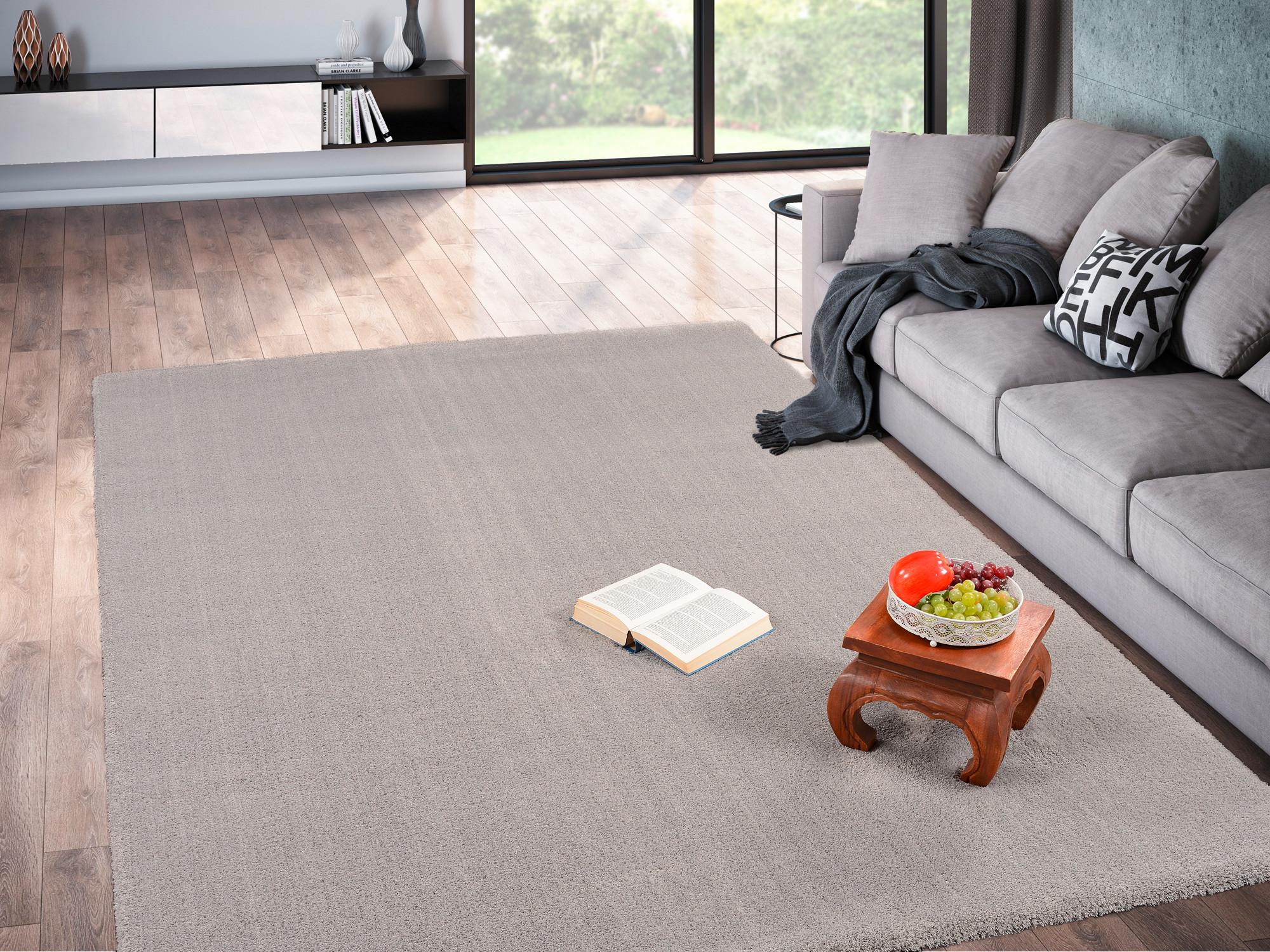 Webteppich Grau Sunshine 65x130 cm - Grau, Basics, Textil (65/130cm) - Novel