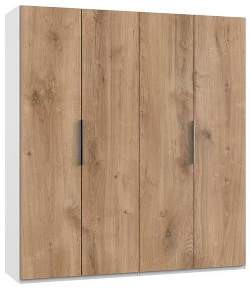 Drehtürenschrank B: 200 Cm Level, Weiß/eiche Dekor