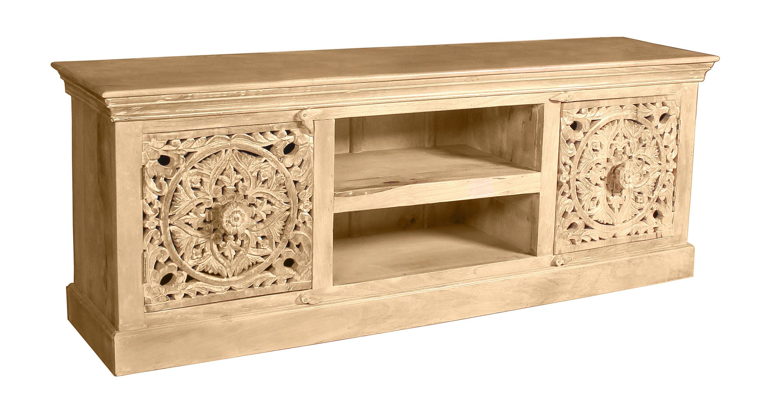 Lowboard Mangoholz B: 150cm - Naturfarben, Design, Holz (150/60/40cm) - MID.YOU
