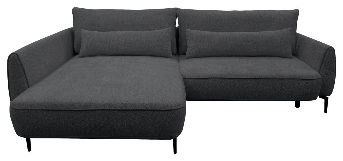 Ecksofa Abriamo Dunkelgrau 204x273 cm - Dunkelgrau/Creme, Design, Textil (204/273cm) - MID.YOU