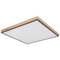 LED-Deckenleuchte Doro L: 59 cm - Opal/Graphitfarben, Basics, Kunststoff/Metall (59/59/6,5cm) - Globo