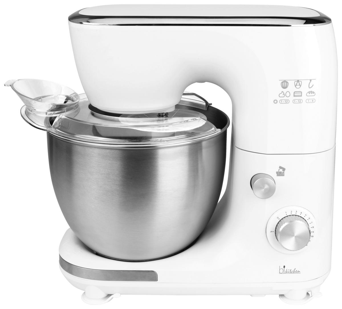 Küchenmaschine 800w Bi Kitchen Mix 800 - Edelstahlfarben/Weiß, MODERN, Kunststoff/Metall (17,5/34,2/34,5cm) - Bikitchen