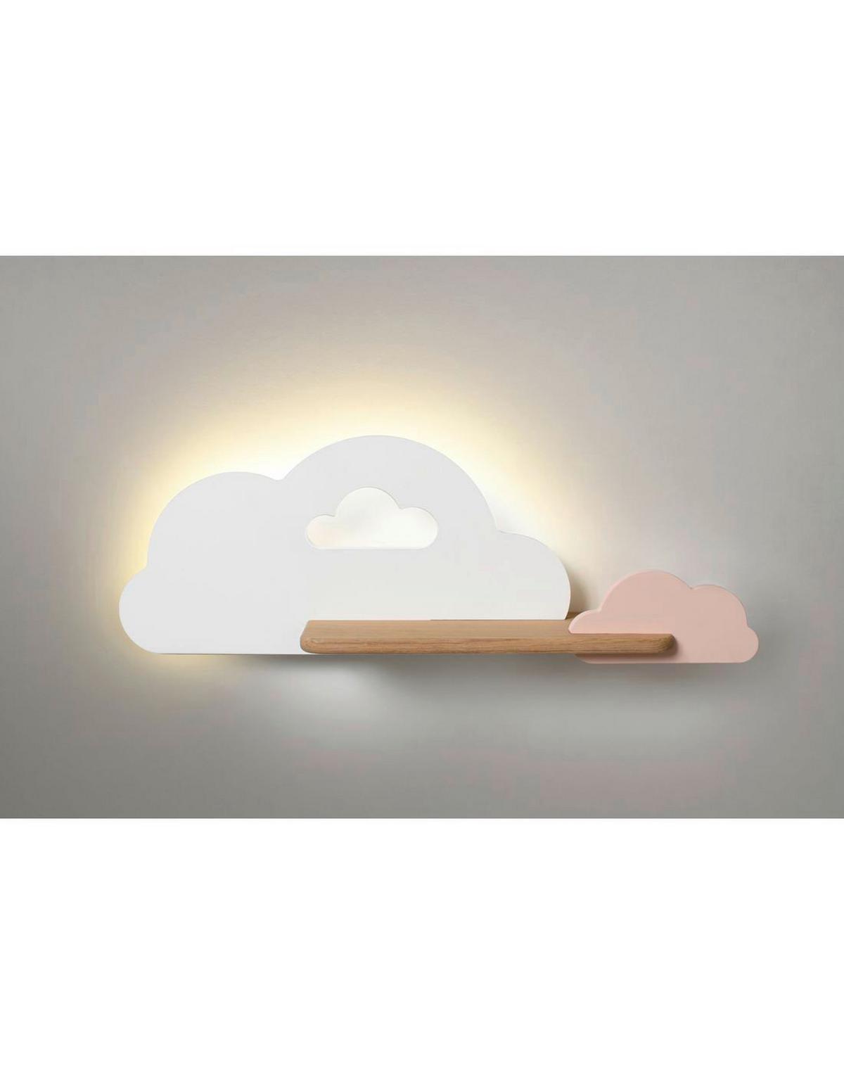 Kinderwandleuchte 21-76717 Cloud - Pink/Weiß, Basics, Holz/Holzwerkstoff (53/12/18.5cm)