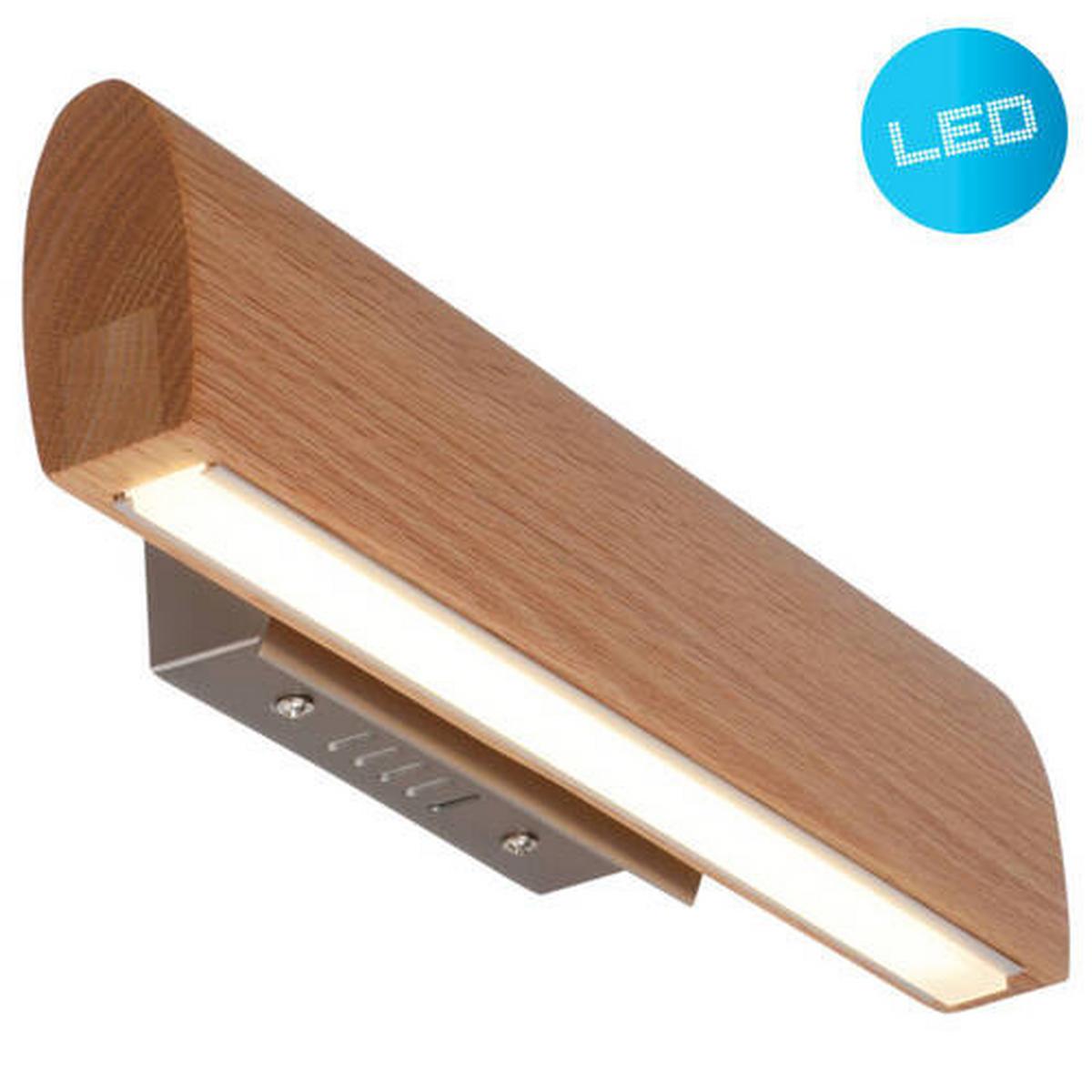 LED-Wandleuchte Rondo Mit Echtholz - Braun, Natur, Holz/Kunststoff (35/8cm) - Näve
