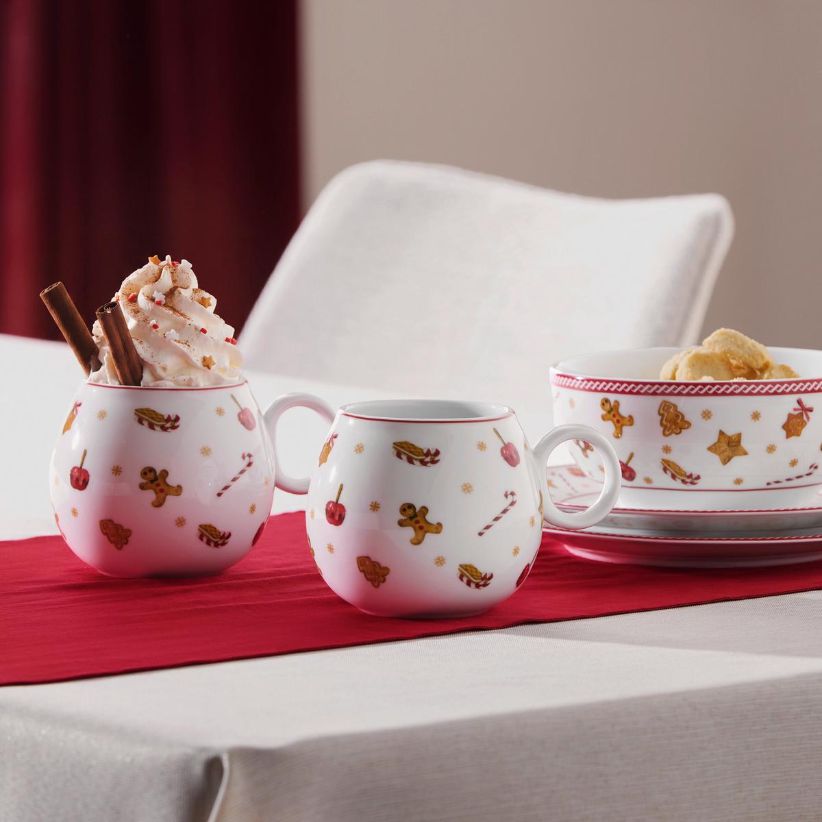 Šálek XMAS - GINGER - bílá/červená, Konvenční, keramika (10,3/8,5cm) - Mömax
