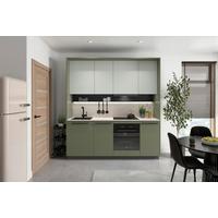 Kuchyňská linka, š.210 cm MILINO SMALL - šedá/černá, Basics, kompozitní dřevo/plast (210cm) - Visiona